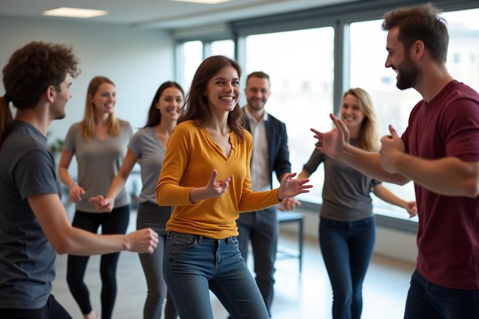 Corporate team building through dance exercises